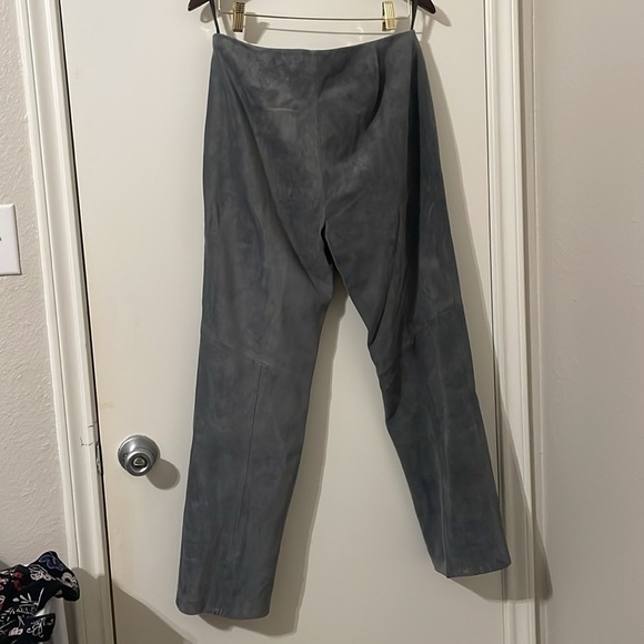 Sigrid Olsen Gray Leather Dress Pants Straight-Leg Formal Size 10 - Picture 2 of 8